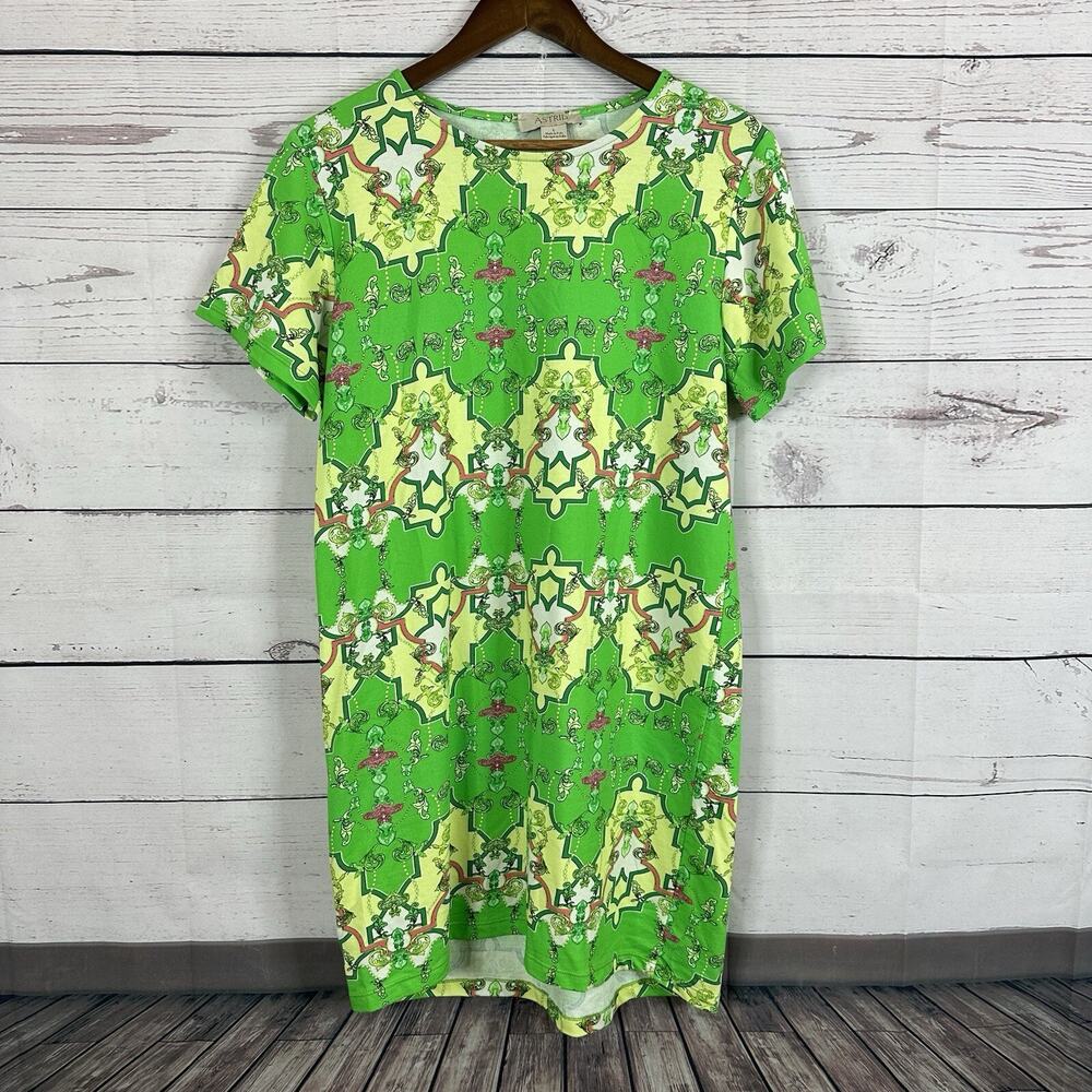 Astrid Dress Womens Large Green Garden Fairy Whimsical Made in Italy